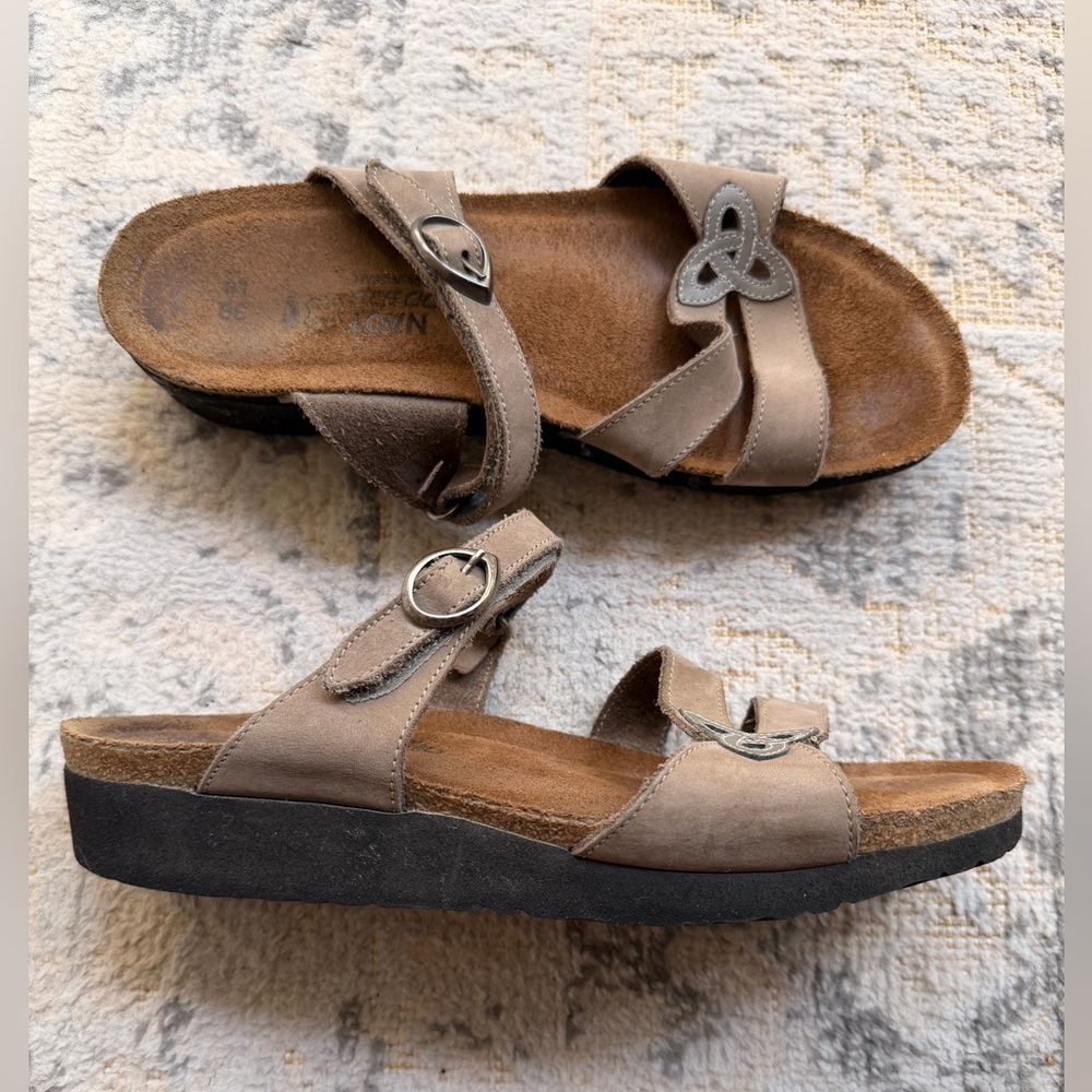 Naot Comfort Women's Taupe Slide Sandals Size EU 39/US 8